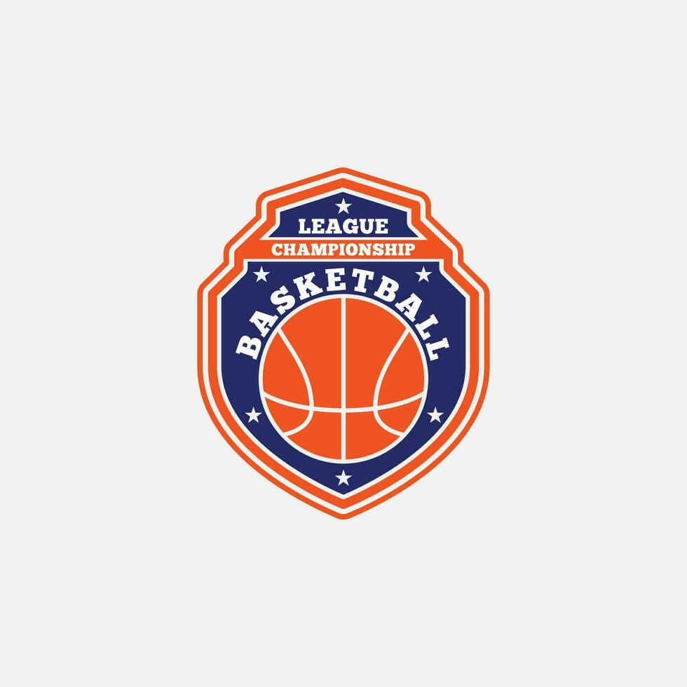 pallacanestro logo distintivo e etichetta vettore