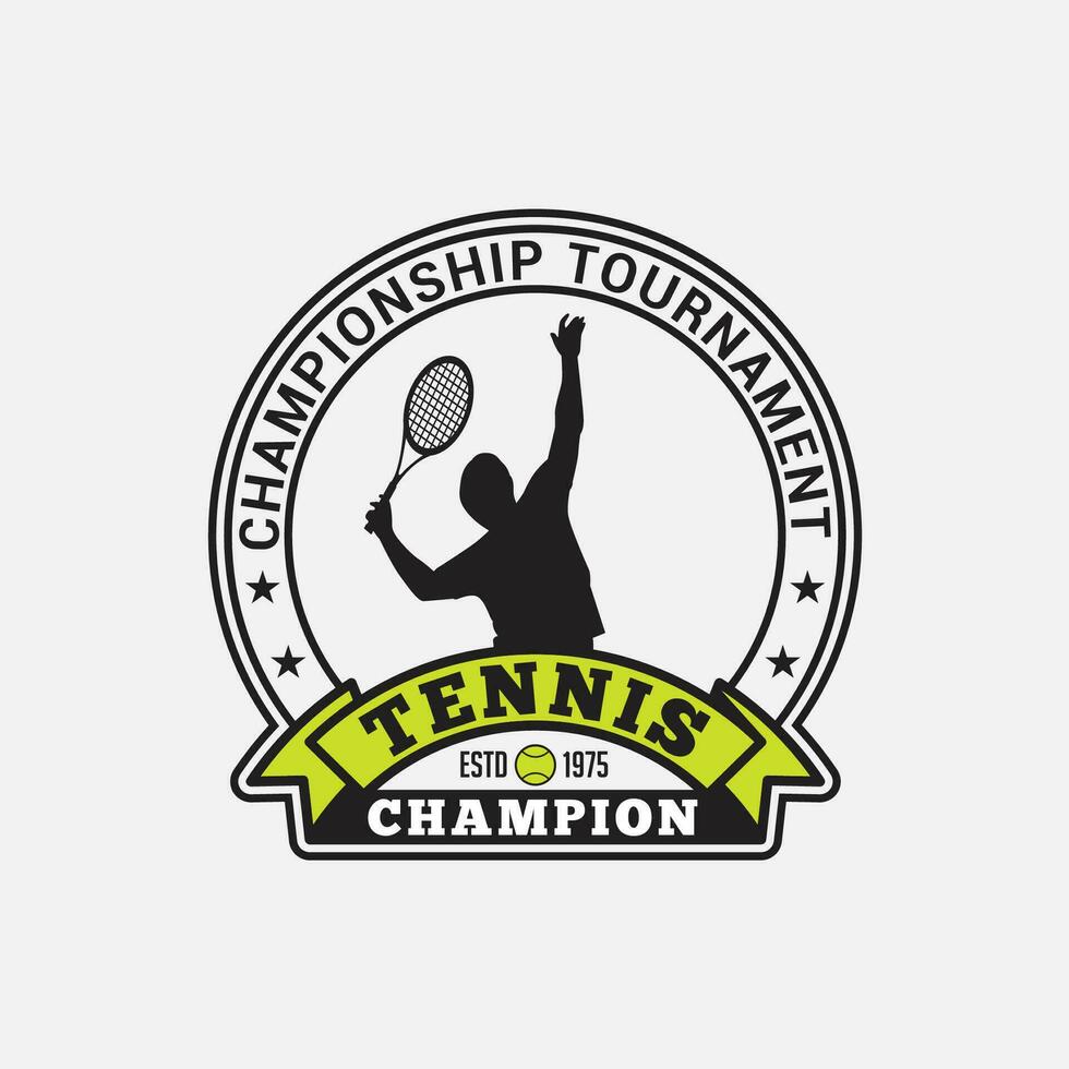 tennis logo distintivo e etichetta vettore