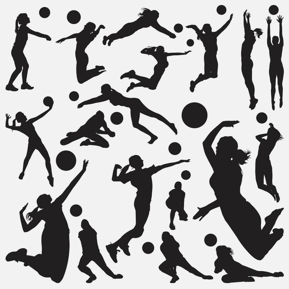 pallavolo silhouette impostato vettore