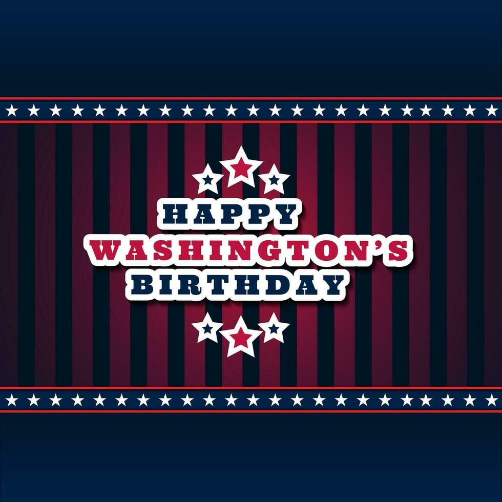 contento Washington compleanno sfondo vettore illustrazione