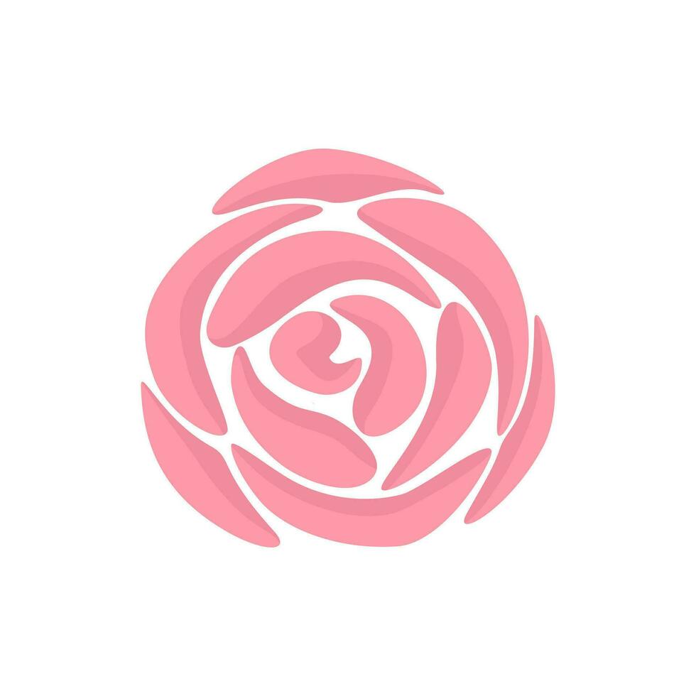 rosa rosa fiore illustrazione. amore simbolo e regalo per San Valentino giorno. vettore illustrazione isolato su bianca sfondo. dettagliato cartone animato elemento per vacanza modelli, confezione, disegni