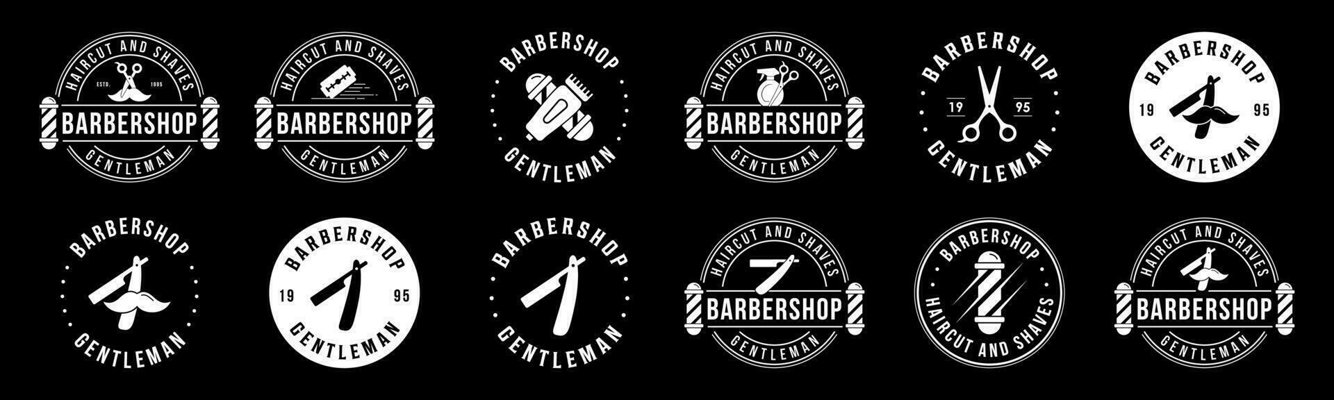 barbiere logo design vettore, modificabile e ridimensionabile eps 10 vettore