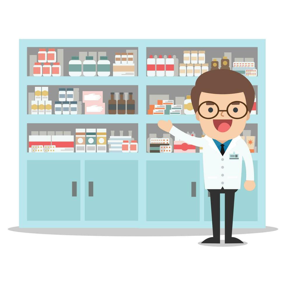 vettore farmacia farmacia impostato disegno, negozio negozio, pacchetto, maglietta, berretto, uniforme e davanti Schermo design disposizione impostato di aziendale identità finto su modello.