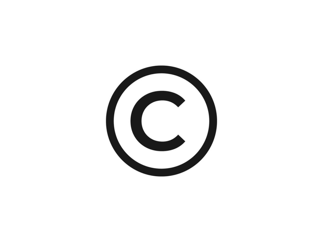 diritto d'autore icona vettore simbolo. lettera c cerchio simbolo vettore