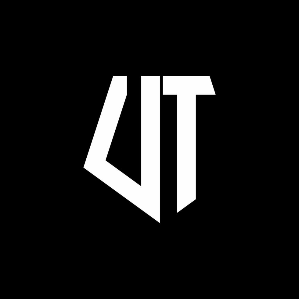 ut logo monogramma con modello di design in stile a forma di pentagono vettore