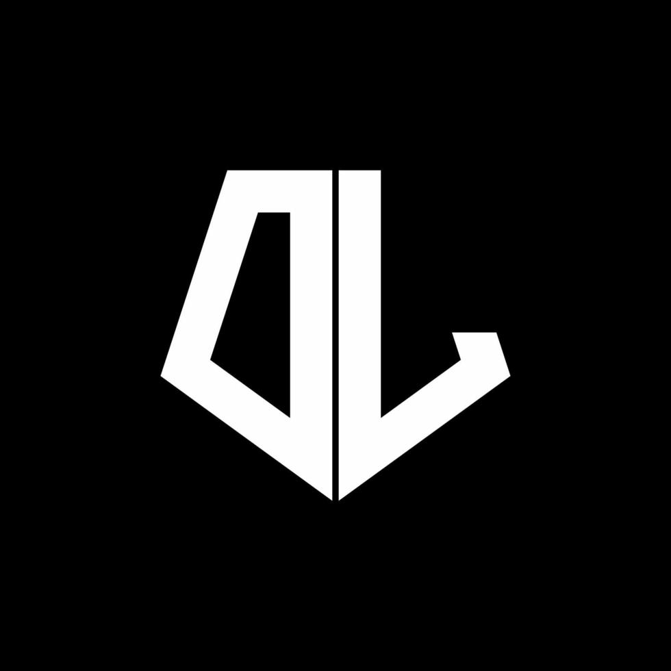 dl logo monogramma con modello di design in stile a forma di pentagono vettore