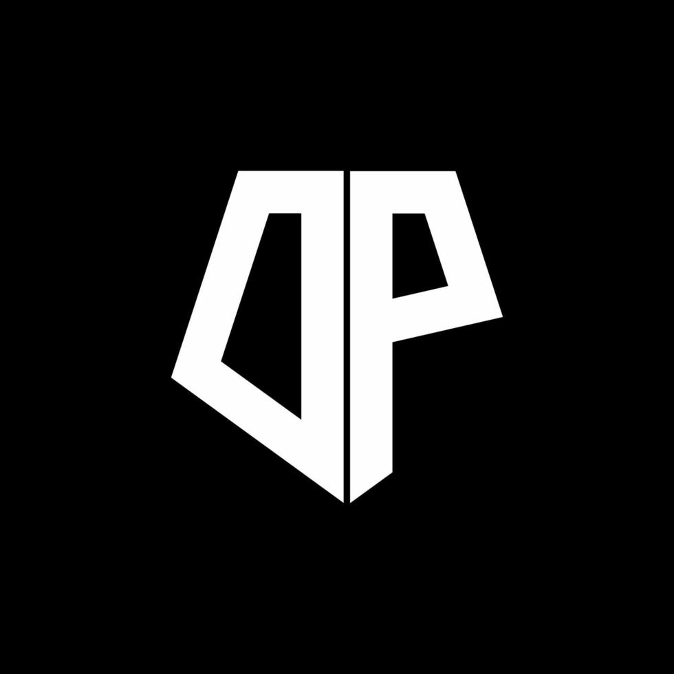 dp logo monogramma con modello di design in stile a forma di pentagono vettore