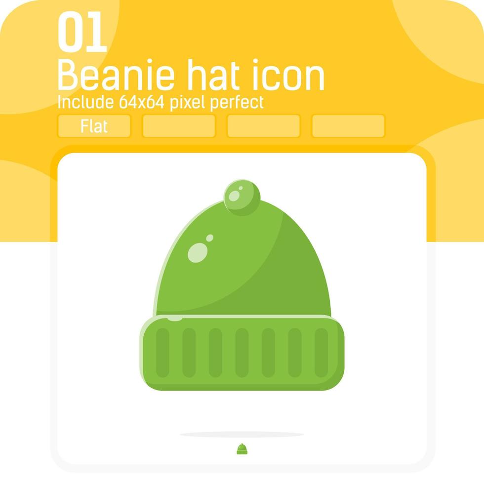 icona premium berretto pescatore con stile piano isolato su priorità bassa bianca. illustrazione vettoriale cartoon di fisherman beanie segno simbolo icona concetto per web design, ui, ux, sito web e logo design