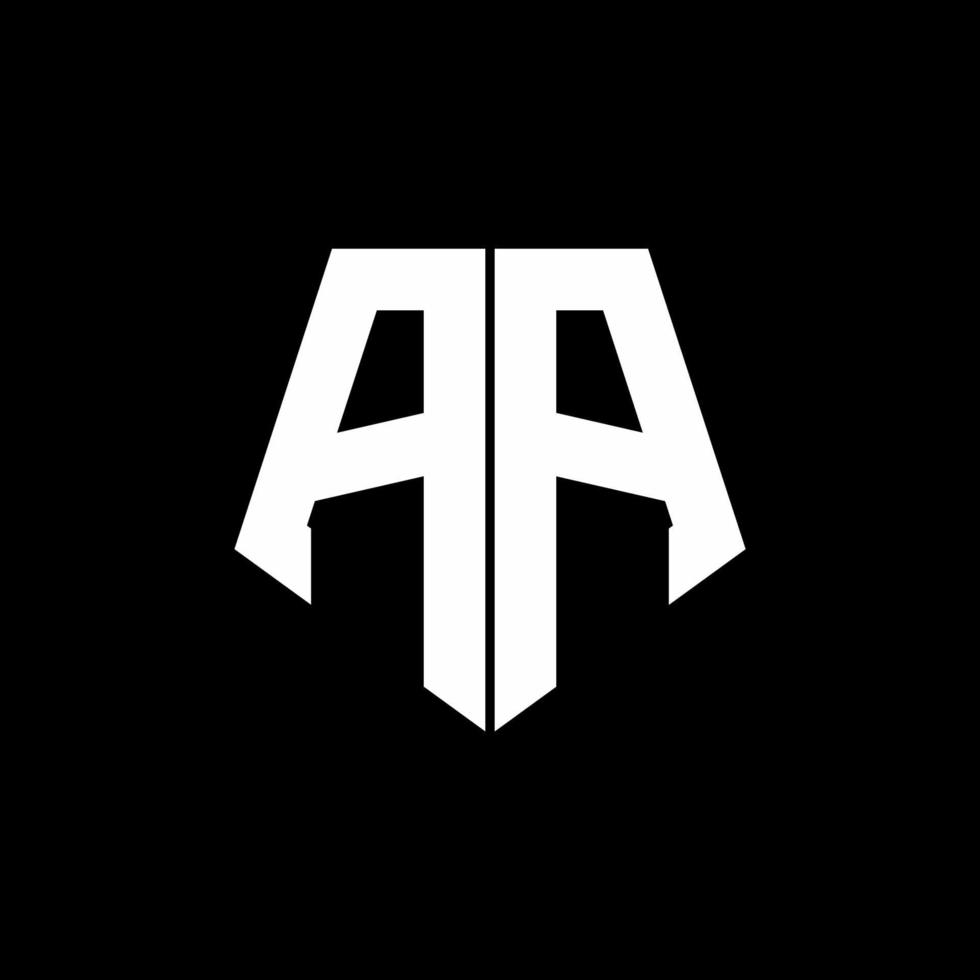 aa logo monogramma con modello di design in stile a forma di pentagono vettore