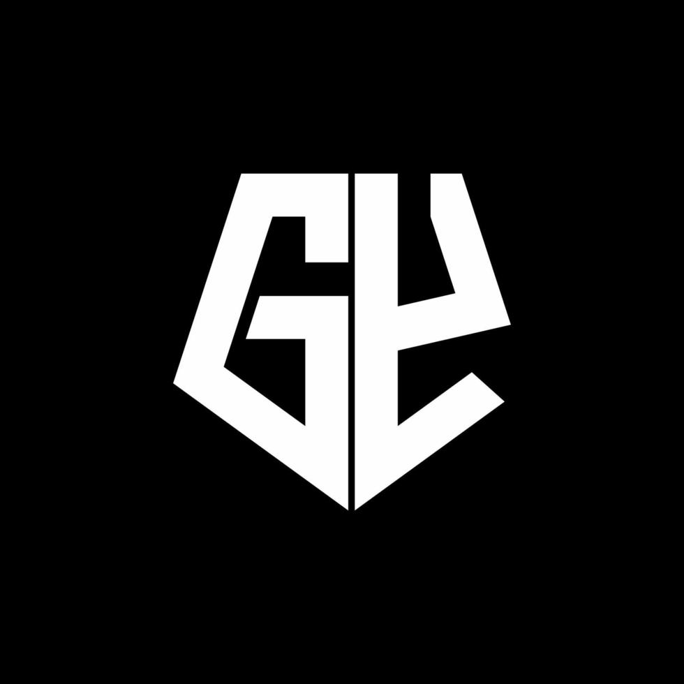 gy logo monogramma con modello di design in stile a forma di pentagono vettore