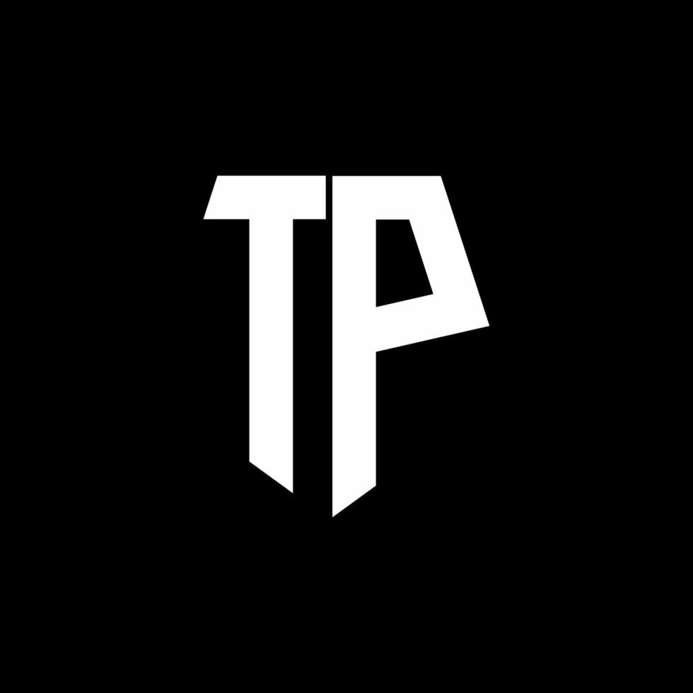 tp logo monogramma con modello di design in stile a forma di pentagono vettore