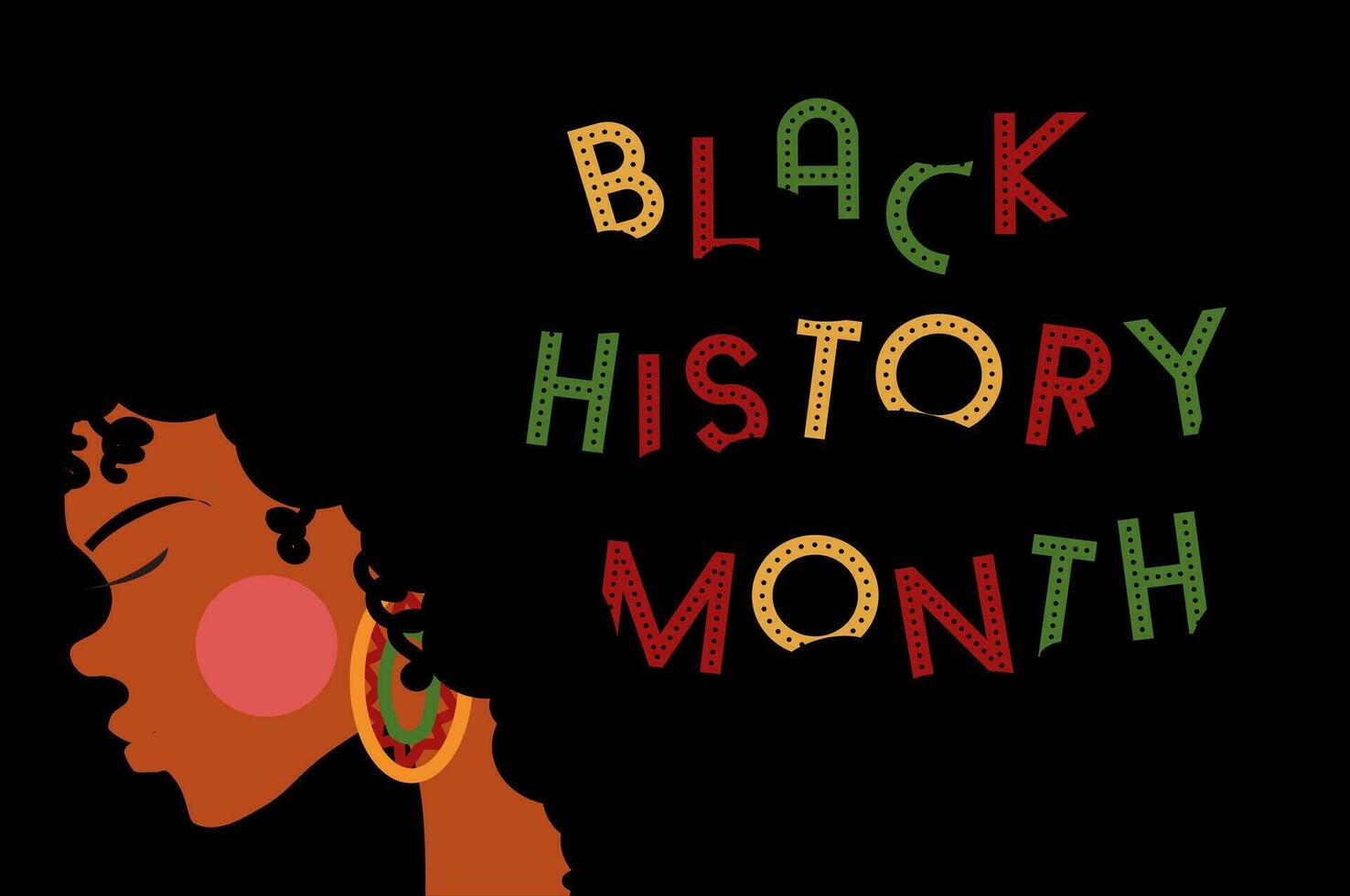 afroamericani nero storia mese lettering vettore