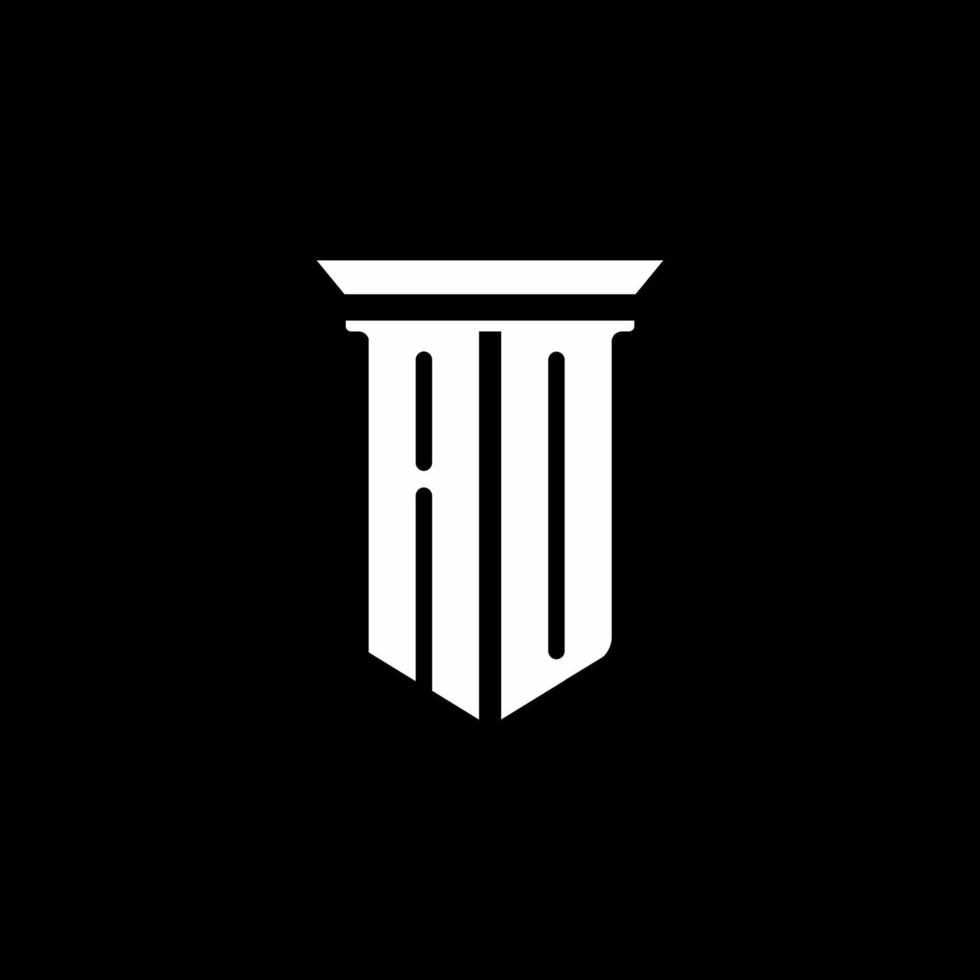 logo del monogramma pubblicitario con stile emblema isolato su sfondo nero vettore