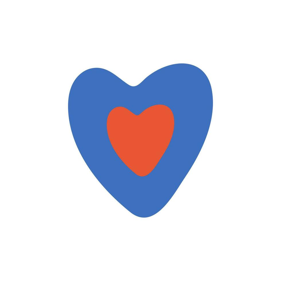 un' cuore con un' cuore nel il mezzo. simbolo di amore, romanza. design per San Valentino giorno. vettore