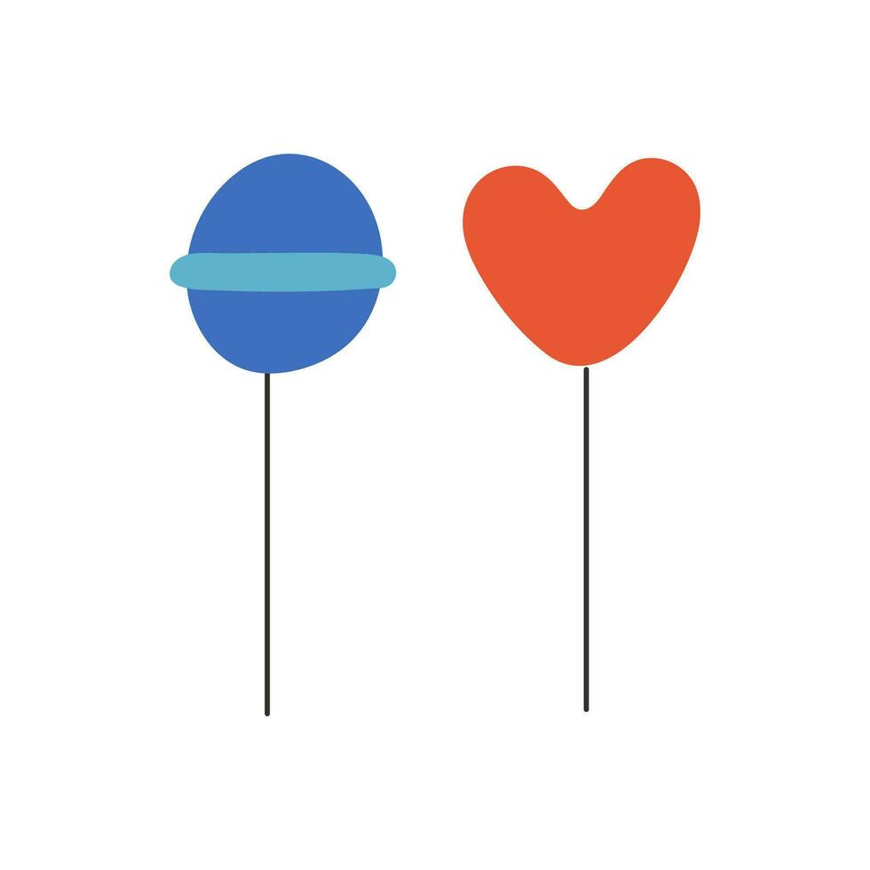 caramello su un' bastone nel il forma di un' cuore. simbolo di amore, romanza. design per San Valentino giorno. vettore