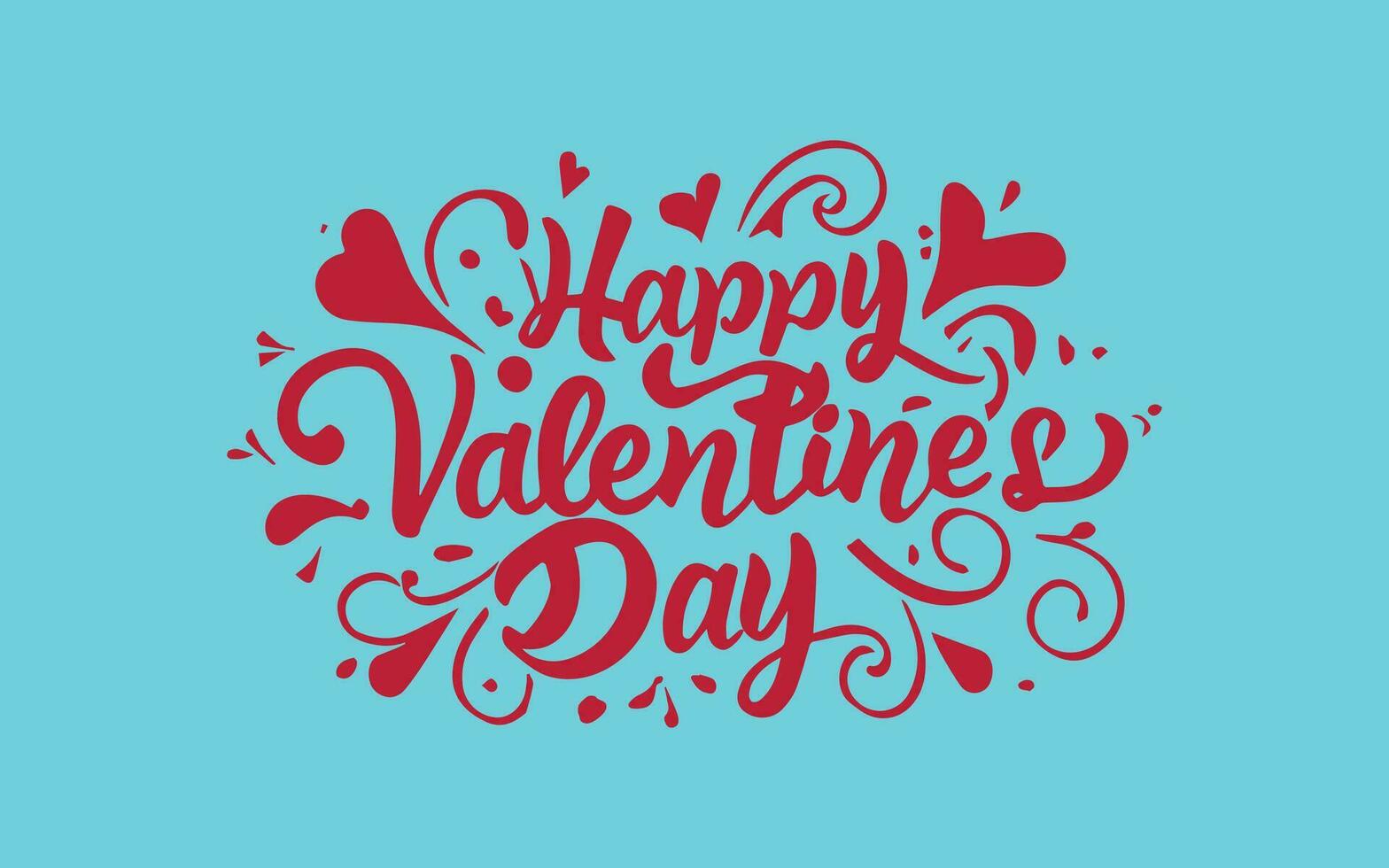 contento San Valentino giorno tipografia saluto carta con fiorisce e rosso cuori vettore