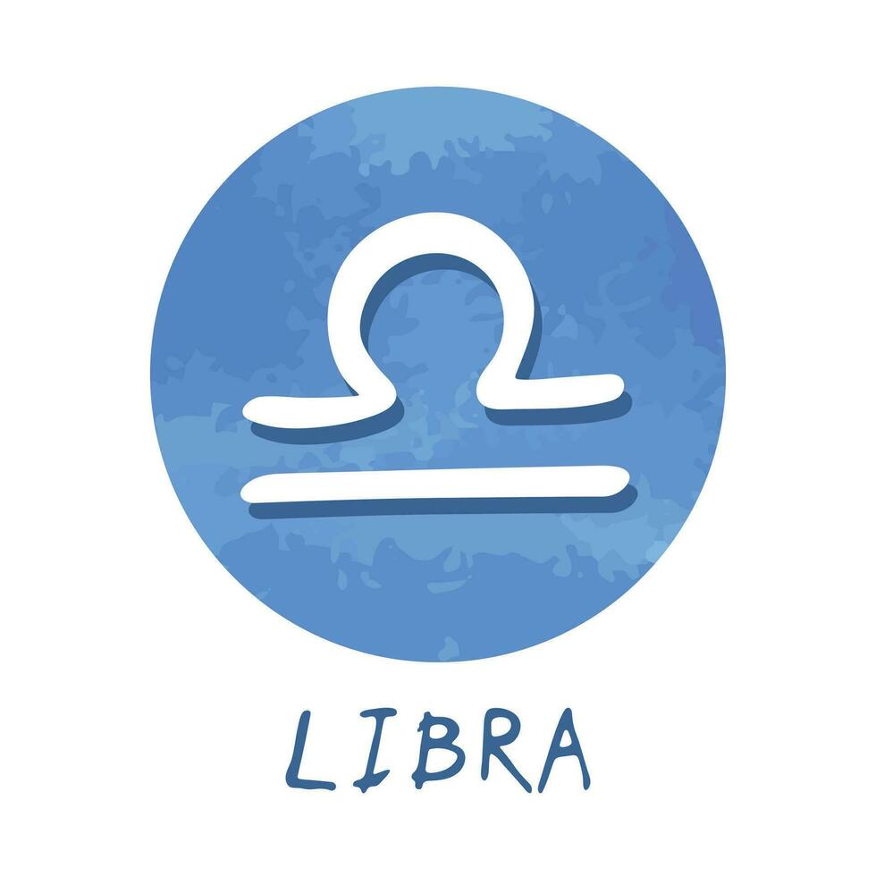 mano disegnato Libra zodiaco cartello nel il giro telaio astrologia scarabocchio clipart elemento per design vettore