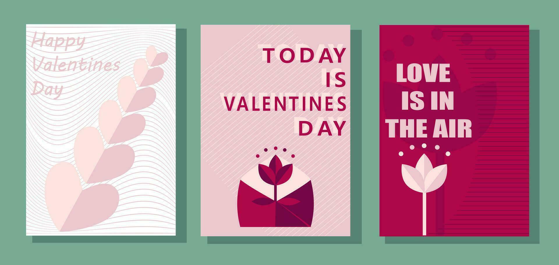 San Valentino giorno. romantico cartolina. moderno rosa e rosso modello con cuori per nozze, San Valentino giorno. vettore