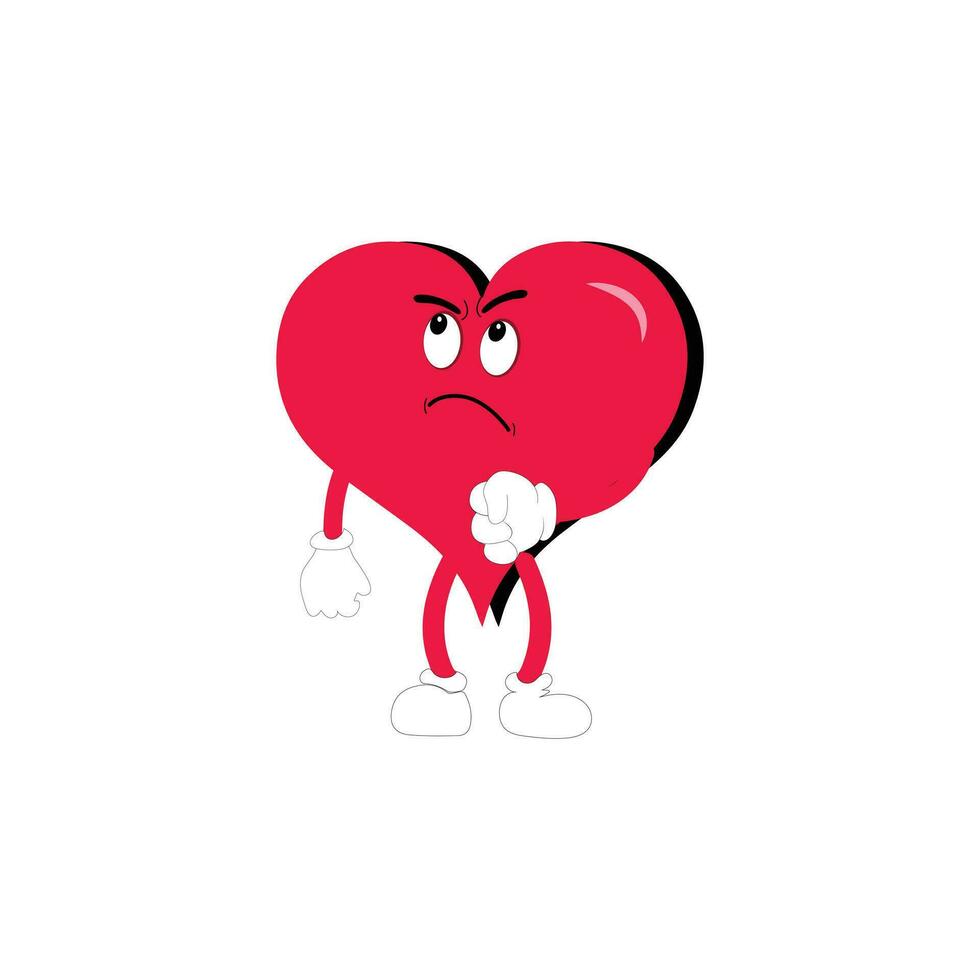 amore cuore cartone animato con molti espressioni. diverso amore cuore attività vettore illustrazione piatto design. inteligente amore cuore per bambini storia libro.