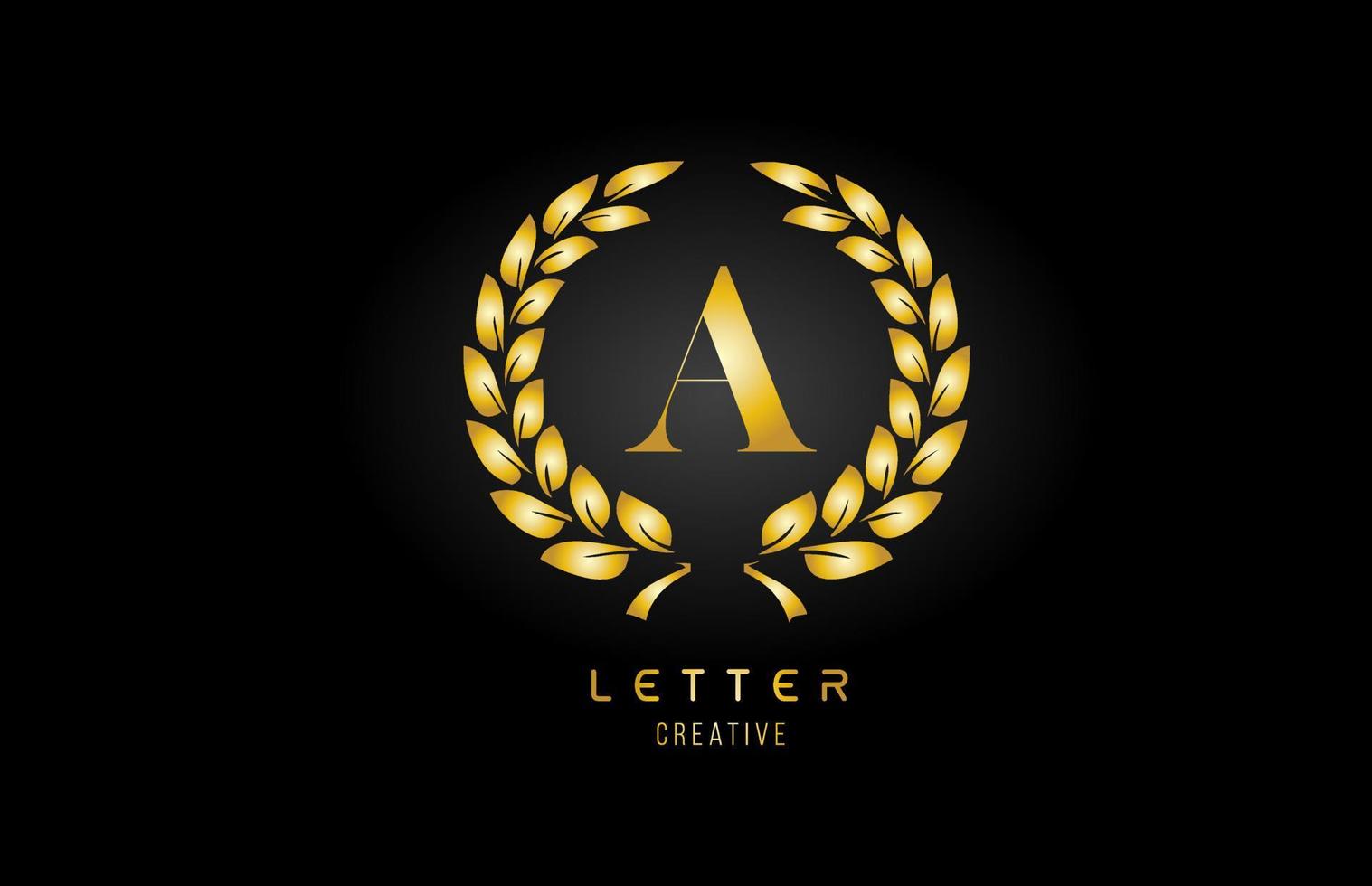 oro dorato un'icona del logo della lettera dell'alfabeto con un disegno floreale per affari e società vettore