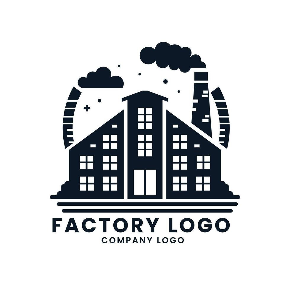 industria indumenti concetto fabbrica logo design modello vettore