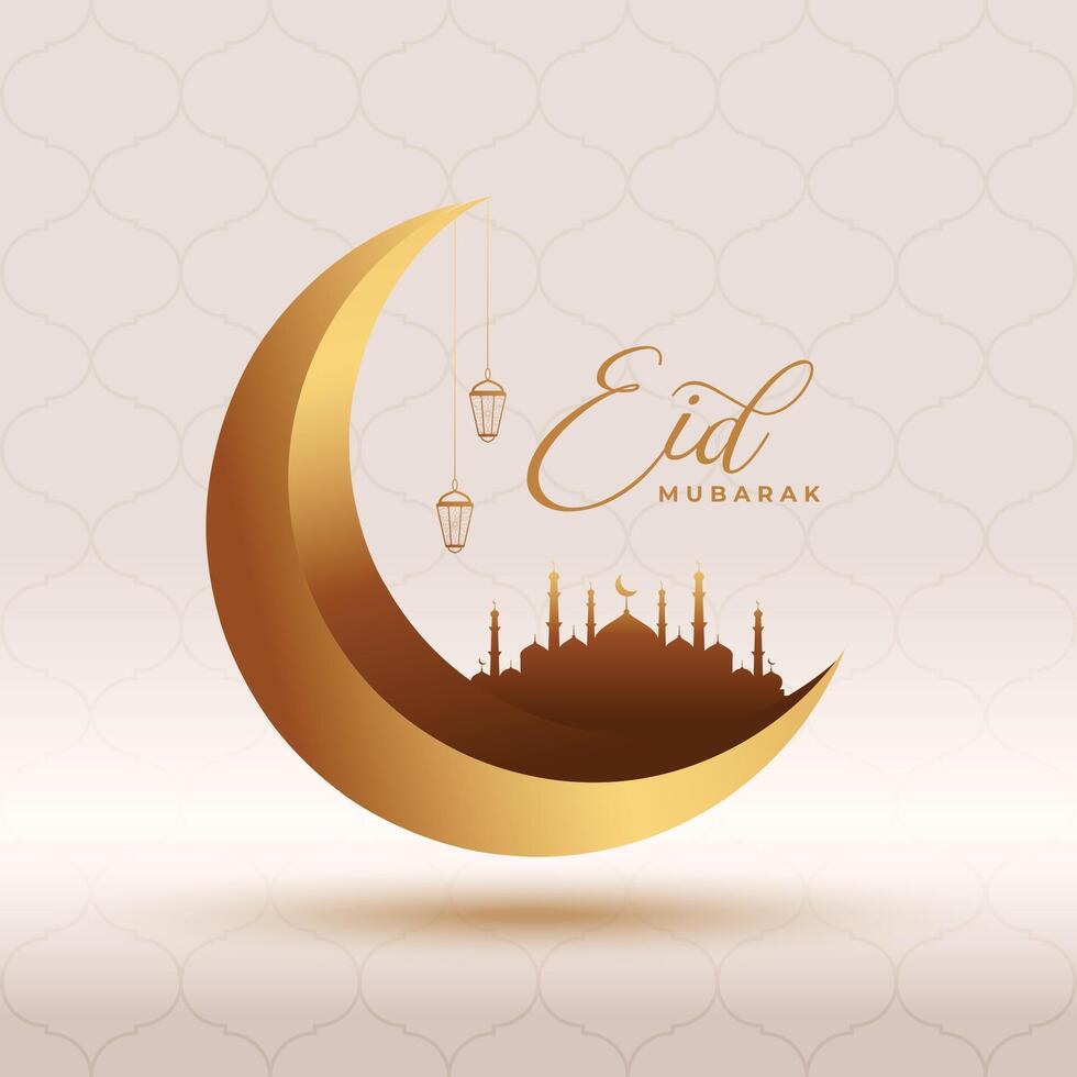 eid mubarak 3d carta bellissimo design vettore