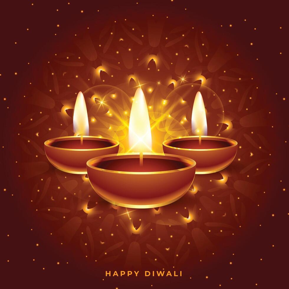 scintillante Diwali diya olio lampade Festival sfondo vettore