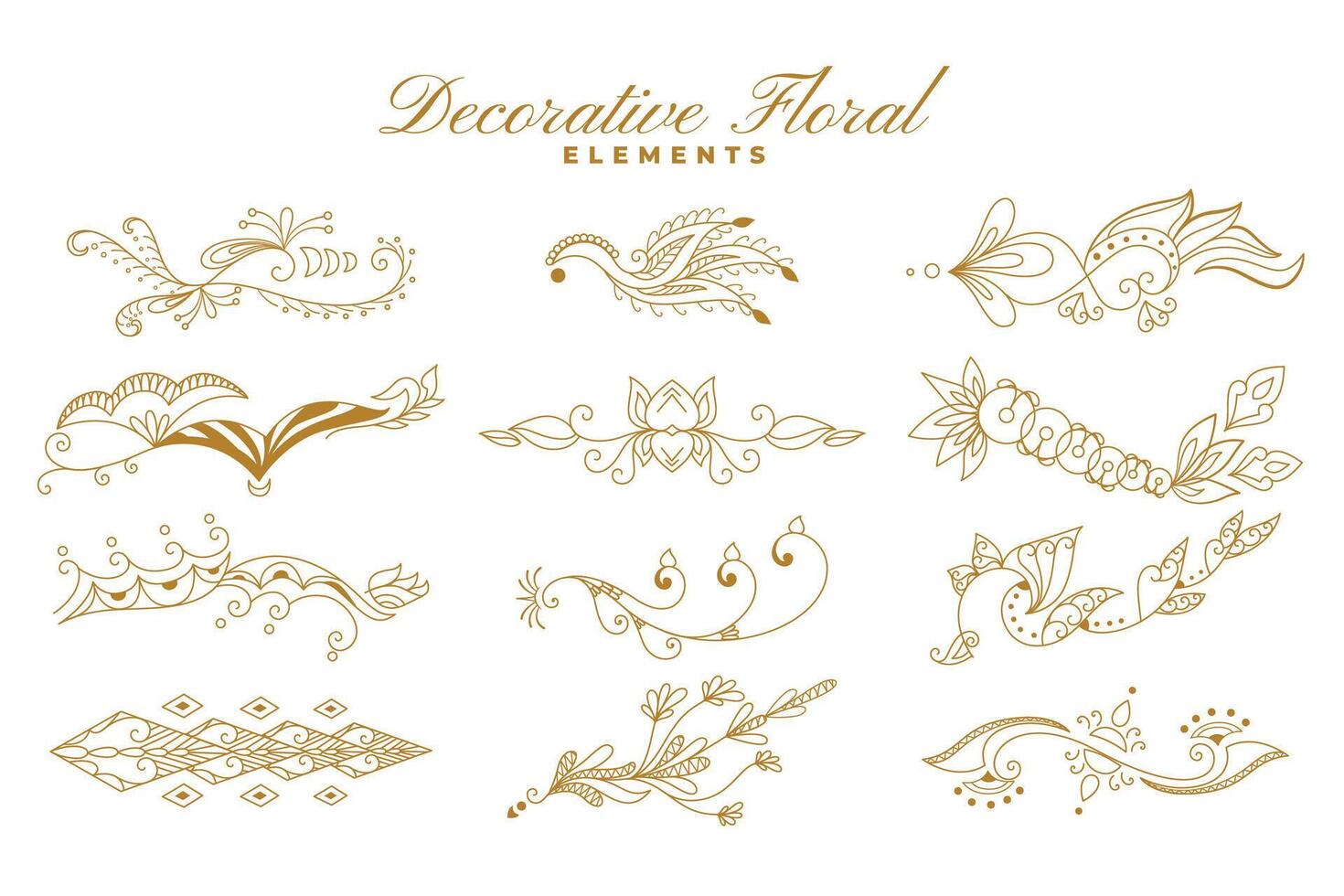 etnico indiano floreale stile ornamenti decorazione collezione vettore