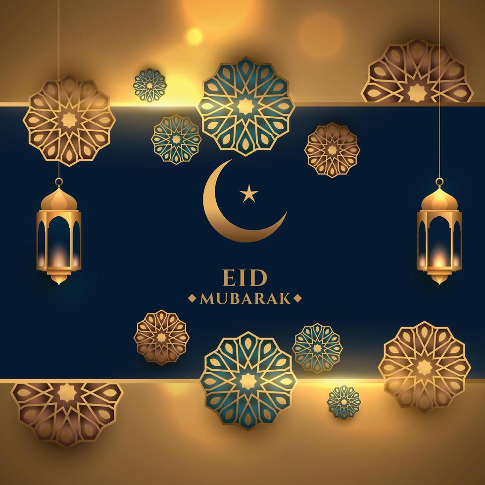 realistico eid mubarak artistico sfondo design vettore