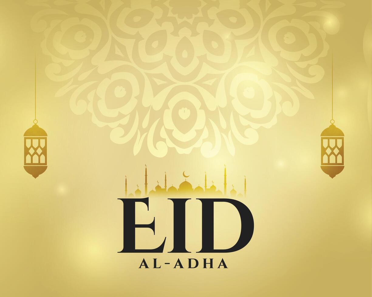 islamico decorazione stile eid al adha carta design vettore