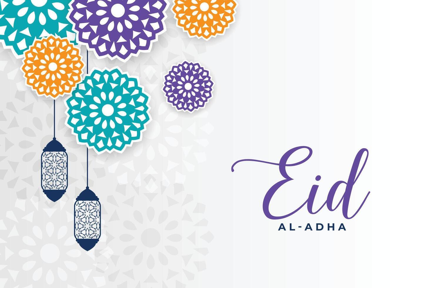 eid al adha Festival saluto con islamico colorato decorazione vettore