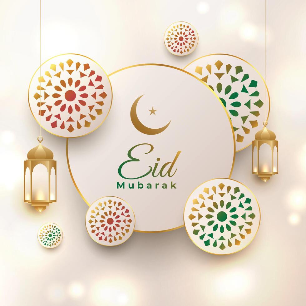 eid mubarak elegante decorativo saluto design vettore