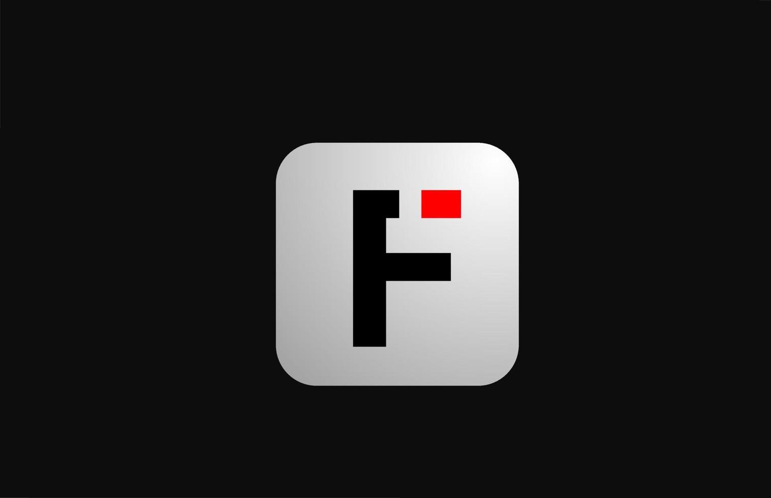 f alfabeto lettera logo icona per affari e società con un semplice design in bianco e nero vettore