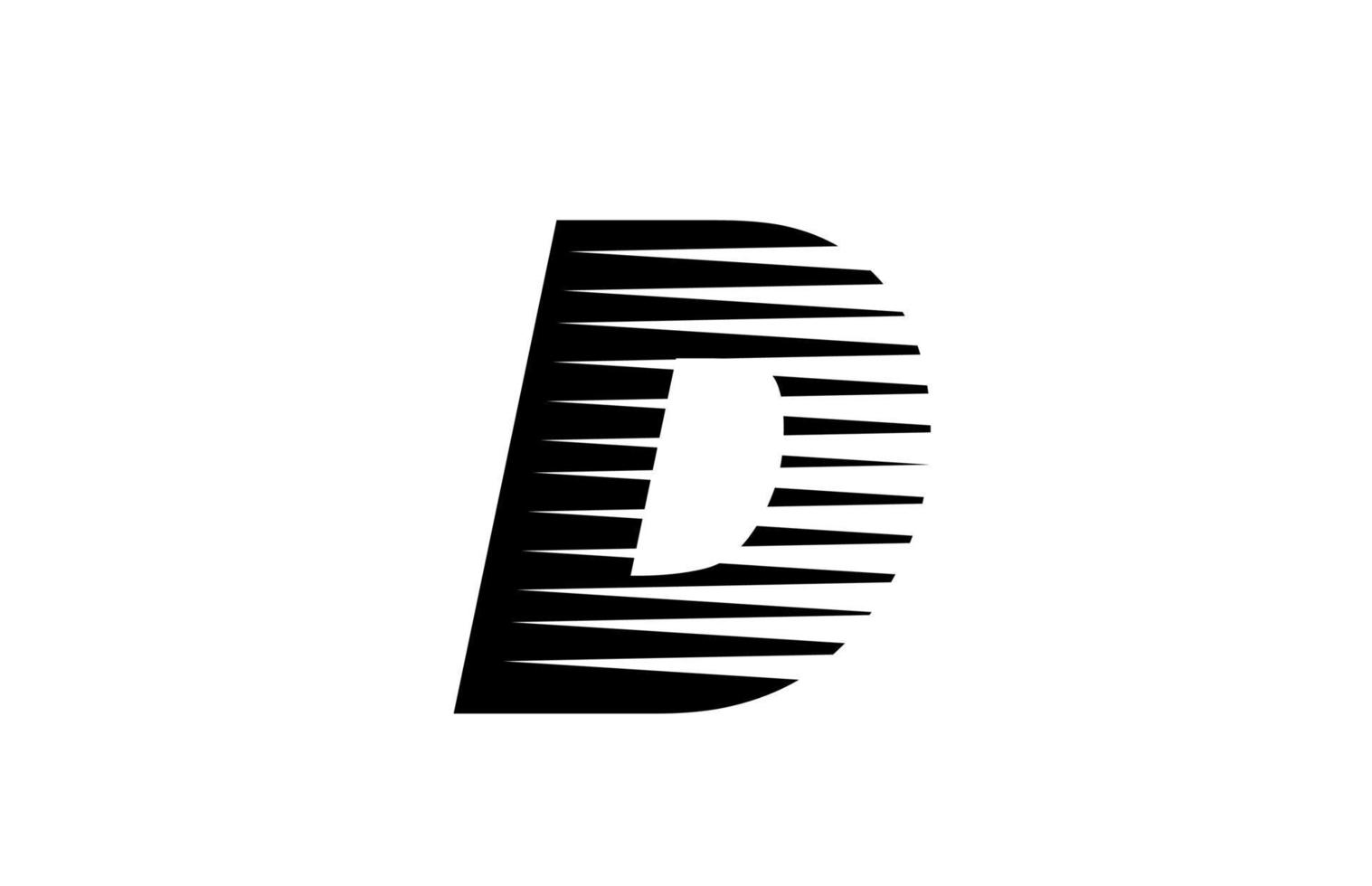 linea strisce d icona del logo della lettera dell'alfabeto per affari e società. semplice design di lettere in bianco e nero per l'identità vettore