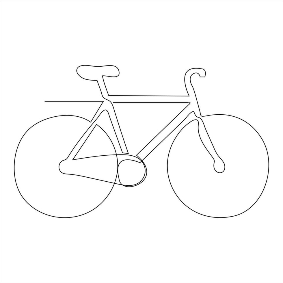 singolo linea continuo disegno di classico bicicletta schema vettore illustrazione