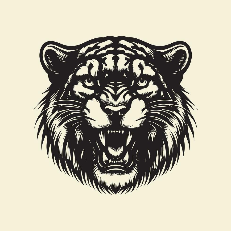 tigre testa. vettore illustrazione nel Vintage ▾ stile per maglietta design.