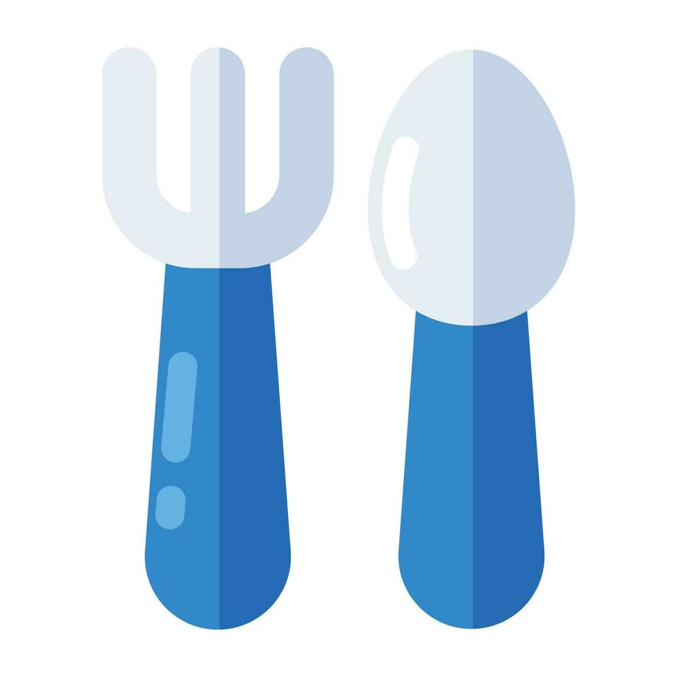 forchetta e cucchiaio, concetto di vasellame icona. vettore