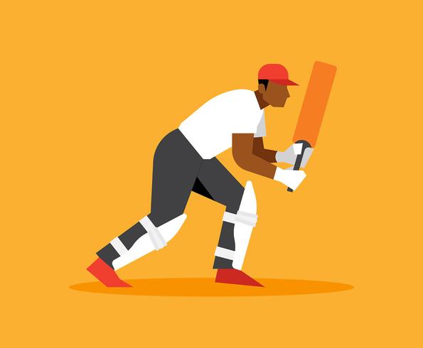 Illustrazione del giocatore di cricket vettore