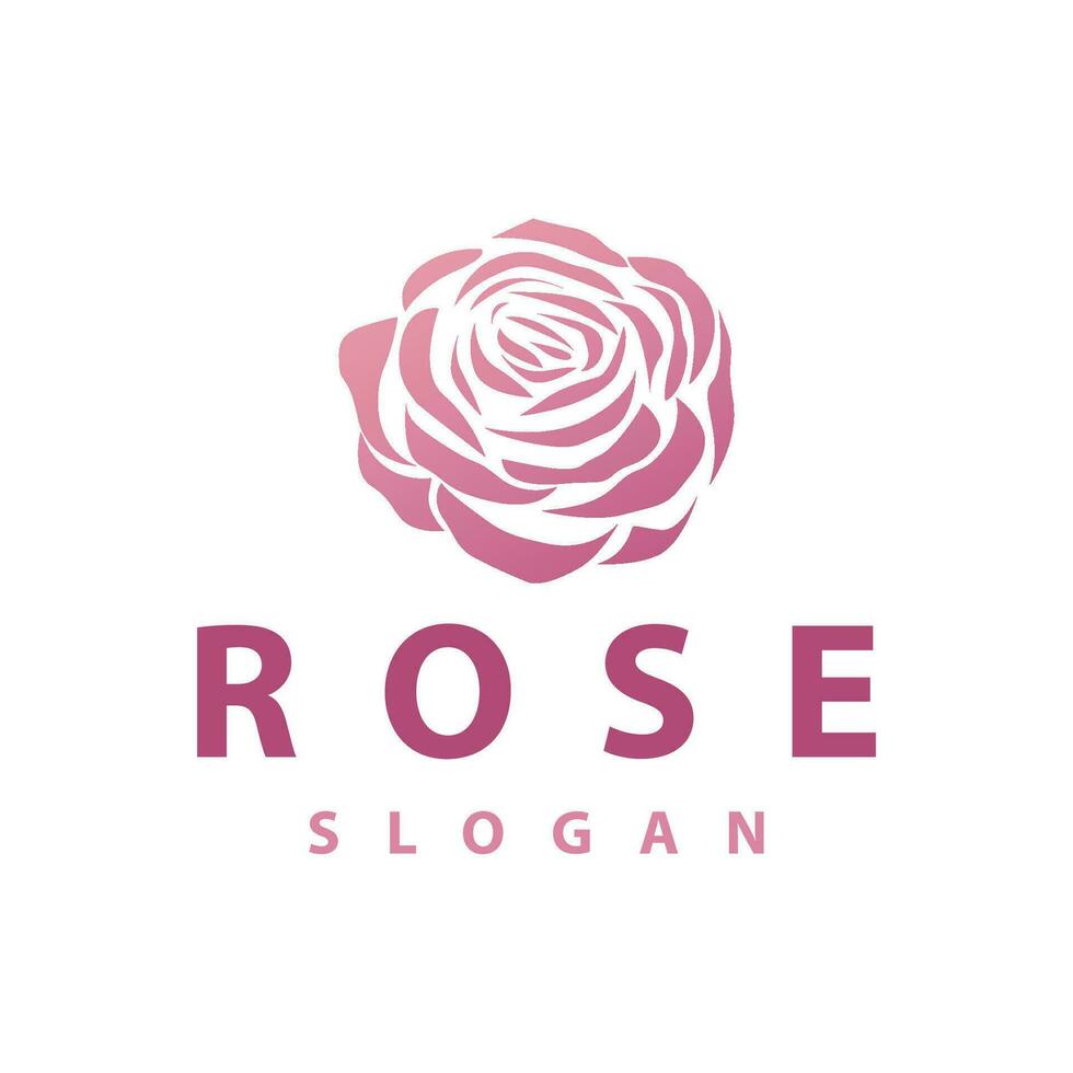 rosa logo design ispirazione giardino pianta natura tempio illustrazione rosa fiore vettore silhouette