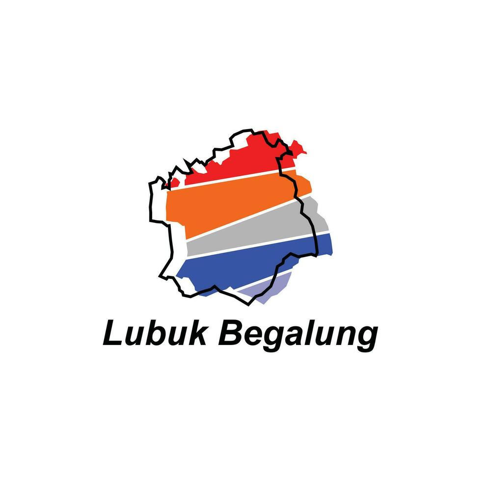 carta geografica città di lubuk begalung mondo carta geografica internazionale vettore modello con schema, grafico schizzo stile isolato su bianca sfondo
