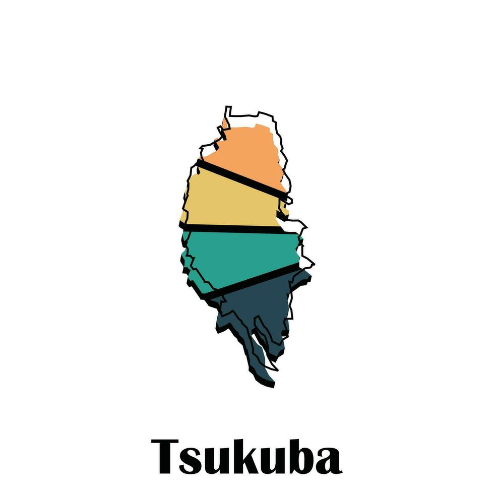 carta geografica di tsukuba colorato geometrico moderno schema, alto dettagliato vettore illustrazione vettore design modello, adatto per il tuo azienda