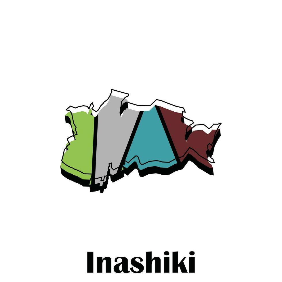 inashiki città di Giappone carta geografica vettore illustrazione, vettore modello con schema grafico schizzo design