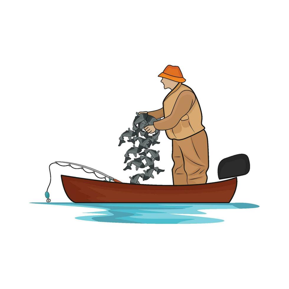 illustrazione di pesca vettore