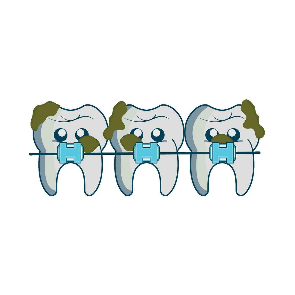 illustrazione di sporco denti vettore