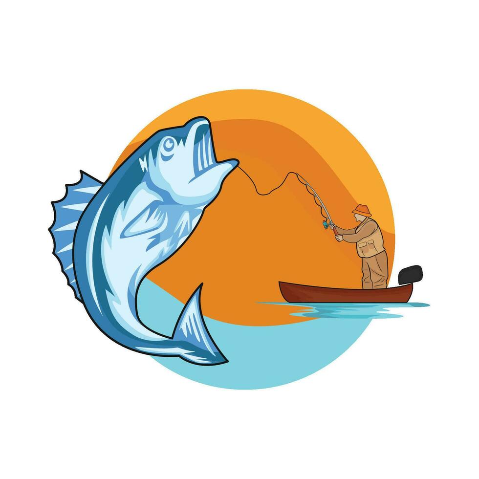 illustrazione di pesca vettore