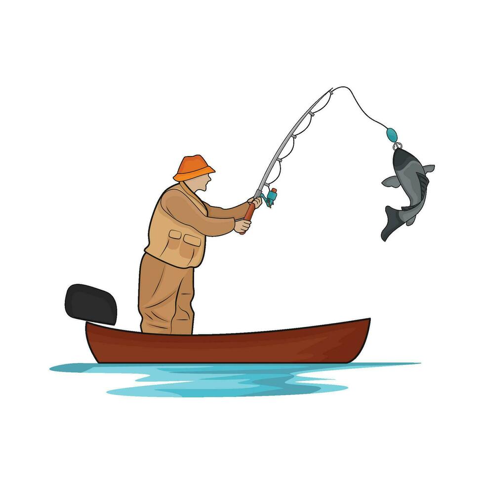 illustrazione di pesca vettore