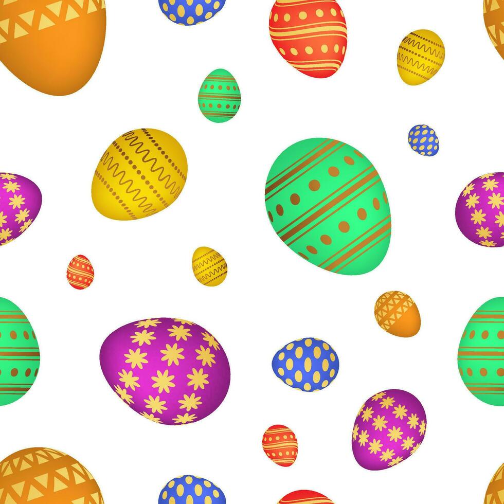 senza soluzione di continuità modello con colorato Pasqua uova. vettore illustrazione