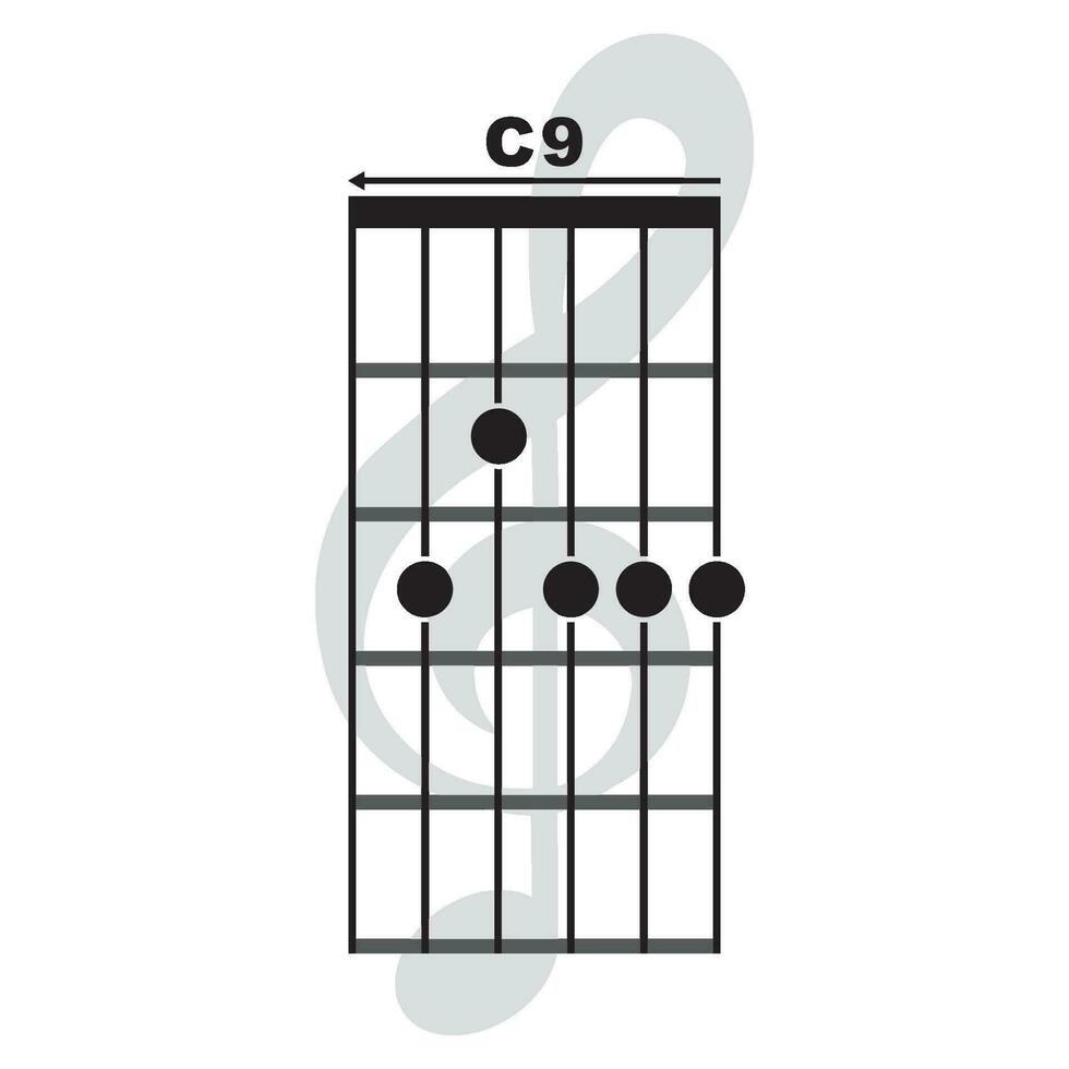 c9 chitarra accordo icona vettore
