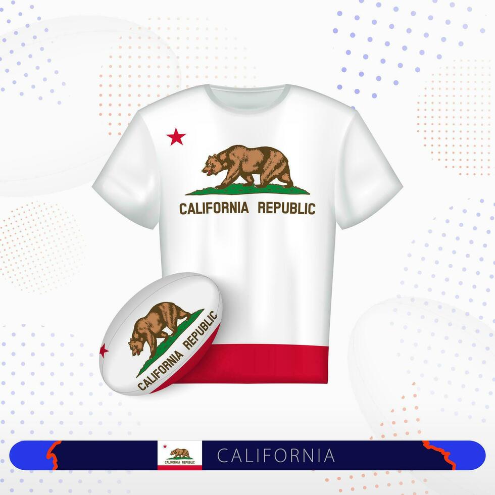 California Rugby maglia con Rugby palla di California su astratto sport sfondo. vettore