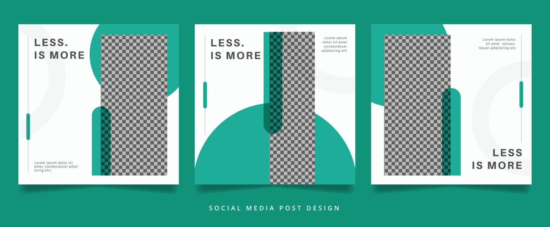 less is more flyer o banner sui social media vettore